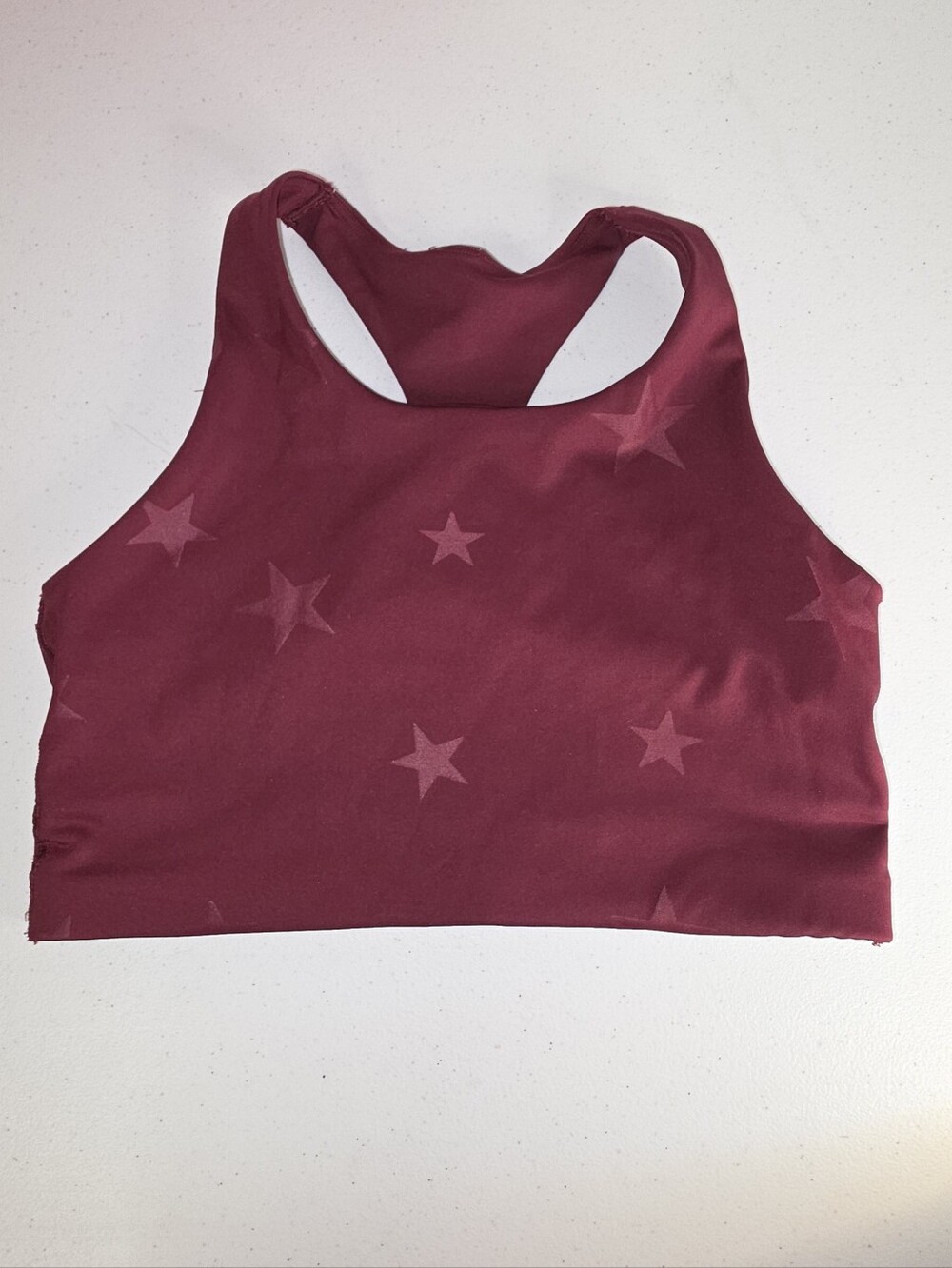 GapFit Blackout Star Print Racerback Sports Bra Burgundy Maroon Size M*